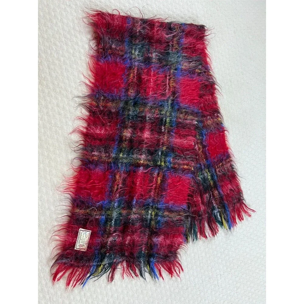 Andrew Stewart Mohair Wool Scarf Vintage Scotland 60's | Royal Stewart | 50L 12W